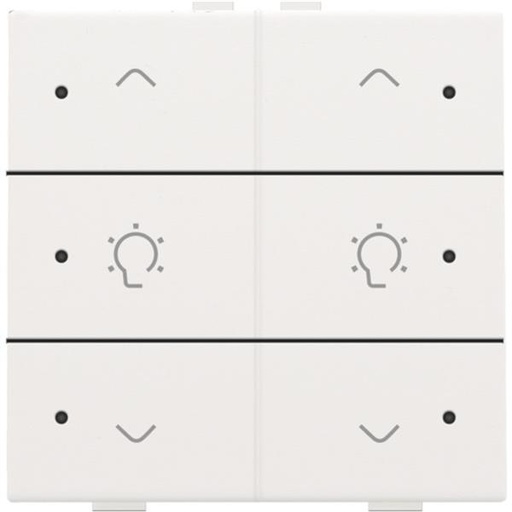 [154-52046] Home Control 2-voudige bediening dimmer met 6-voudige toets+led, white steel