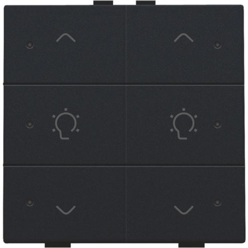 [161-52046] Home Control 2-voudige bediening dimmer met 6-voudige toets+led, zwart