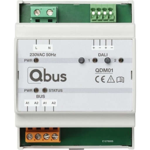 [QDM01] DIN-rail Qbus Dali Master 1 DALI-bus voor max 64 DALI(2)-drivers met voeding