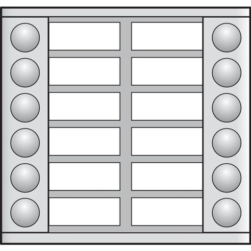 [10-112-01] Uitbreiding 2x6 beldrukknoppen, voor buitenpost 20mm met 2 rijen beldrukknoppen