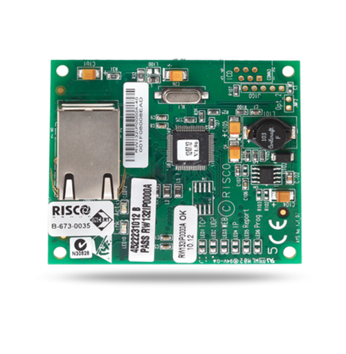 [RW132IP0000A-A] Risco RW132IP0000A Agility 132IP system accessories plug-in TCP/IP module, compatible with ProSYS Plus; LightSYS 2 and Agility 3, power supply: 13 VDC +/-10%, current consumption: 90 mA standby, dimensions: 70x60 mm