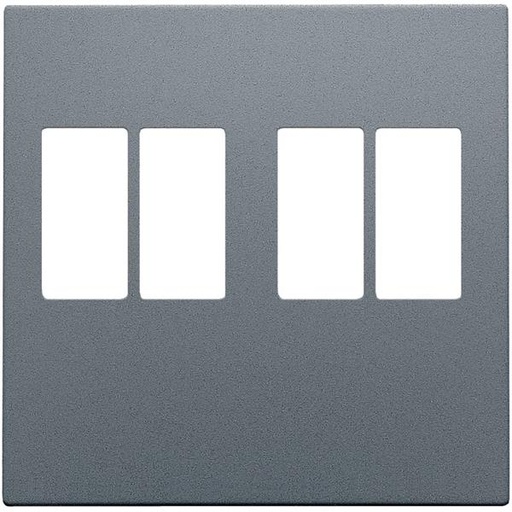 [220-69701] Afwerkingsset voor tweevoudige luidsprekeraansluiting, alu steel grey coated