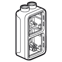 [069668] Plexo opbouwdoos met wartelingang M 20 voor 2 verticale mechanisme - grijs - IP 55 - IK 07 - 2 ingangen (2 boven)