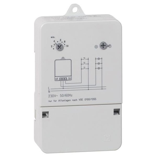 [049783] Trappenhuisautomaat voor opbouw - elektronisch - voeding 230 V - contact 250 V - 10 A - instelbaar van 30 sec tot 10 min - 3-draad aansluiting