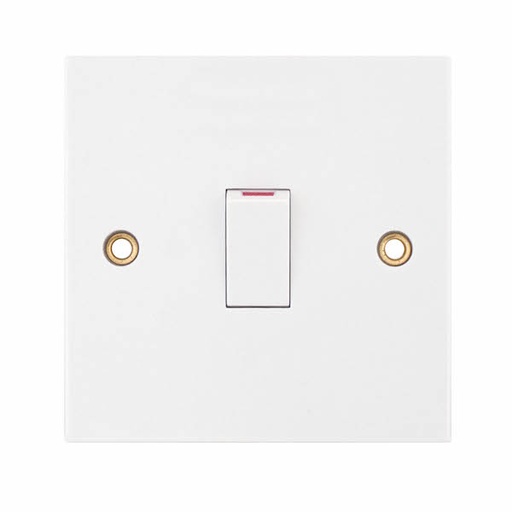 [LG220-A] Selectric Square LG220 BS3676 BSEN60669-1 20A 250 VAC DP (Double Point) switch with optional cable outlet white new