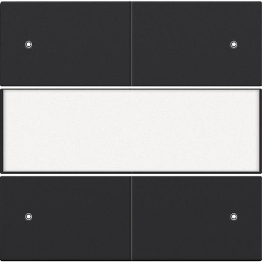 [161-40350] Afwerkingsset voor 4-voudige potentiaalvrije drukknop 24 V met led en tekstveld, black coated