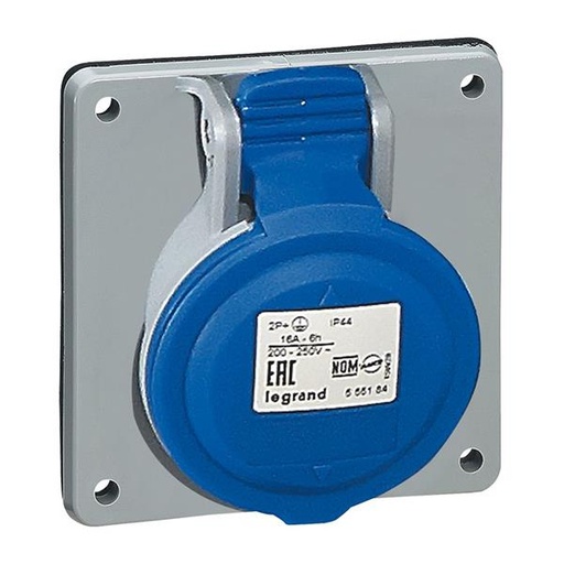 [555184] Inbouwcontactdoos 16A - 6h - 230V - 2P+A - CEE - IP44 - P17 Tempra Pro