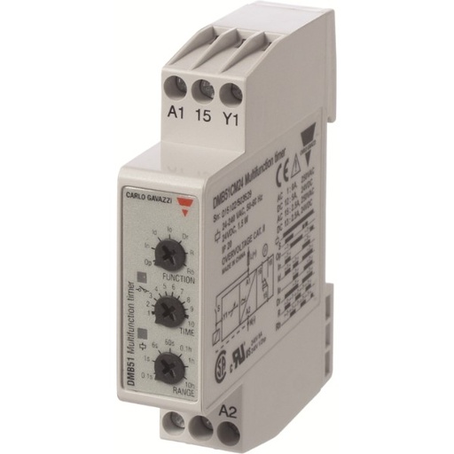 [DMB51CW24] CG TIJDRELAIS-MULTI-FUNCTIE-12-240VAC/VDC-0.1 sec-100 uur-DIN-RAIL