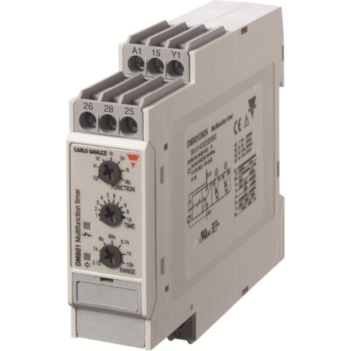 [DMB01DM24] CG TIJDRELAIS-MULTI-FUNCTIE-24-240VAC/VDC-0.1 sec-100 uur-DIN-RAIL