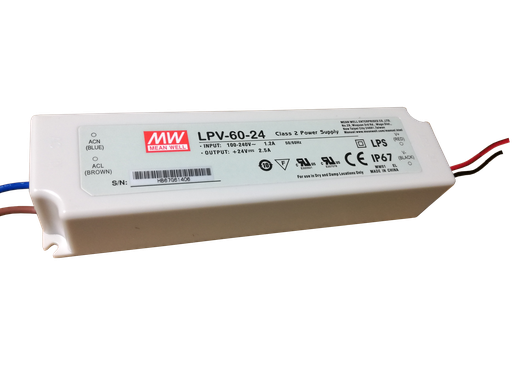 [LPV-60-24] Mean Well LED voeding IP67 24VDC 60W