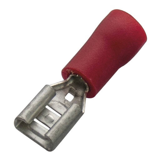 [260380] Vlakstekerhuls rood PVC ge‹soleerd 0,5-1mmý afmetingen stift: 2,8 x 0,5mm