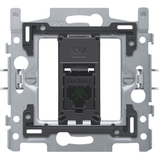 [170-65151] RJ45-aansluiting UTP cat. 5E, vlakke uitvoering, incl. inbouwraam 60 x 71 mm met klauwbevestiging