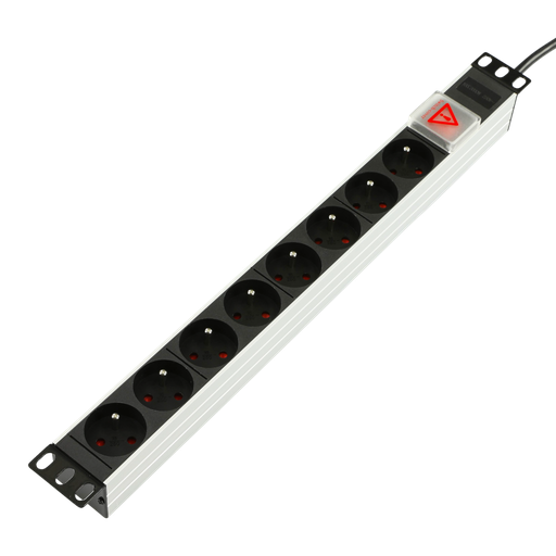 [TUPS031] LOGON POWER STRIP 19" - 8 WAY - FULL ALUMINIUM WITH ON/OFF SWITCH