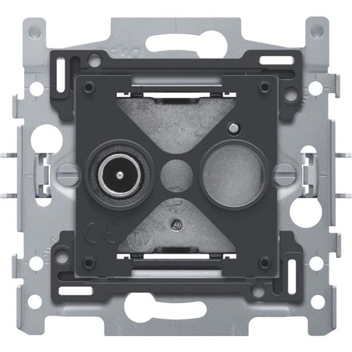 [170-09120] Sokkel voor enkelvoudige coaxaansluiting voor tv, klauwbevestiging