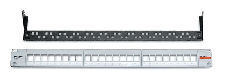 [418022] Patchpaneel KU 24x 19"/1U voor 24x RJ45 Keystone modules, zwart, niet-afgeschermd