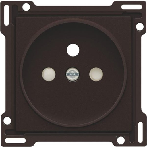 [124-66101] Afwerkingsset voor stopcontact met penaarde en beschermingsafsluiters, inbouwdiepte 21 mm, dark brown